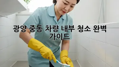 광양 중동 차량 내부 청소 완벽 가이드