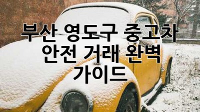 부산 영도구 중고차 안전 거래 완벽 가이드
