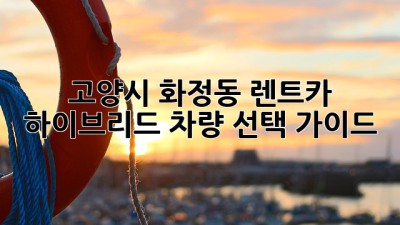 고양시 화정동 렌트카: 하이브리드 차량 선택 가이드